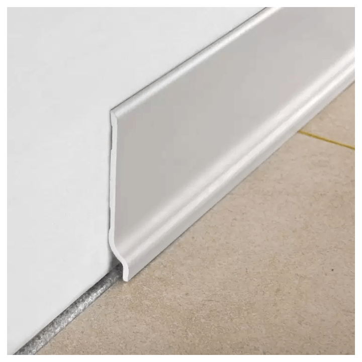 VINYL SKIRTING PVC 70MM LIGHT GREY 2M