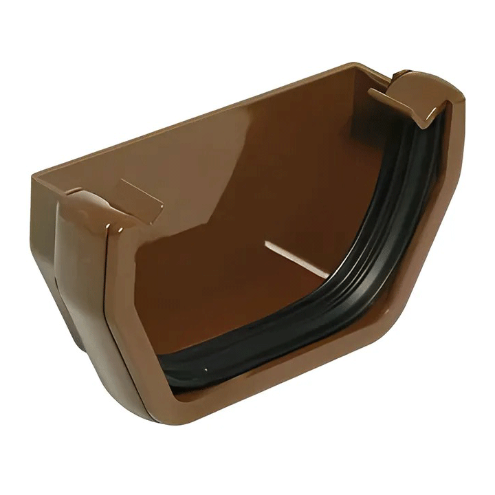GUTTER END CAP PLASTIC BROWN