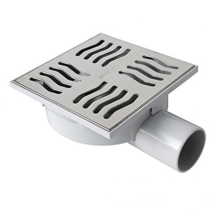 GULLY TRAP HORIZONTAL 150X150MM W/INOX GRID VARIABLE HEIGHT ?2"