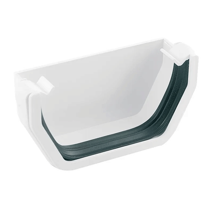 GUTTER END CUP MALE PLASTIC WHITE