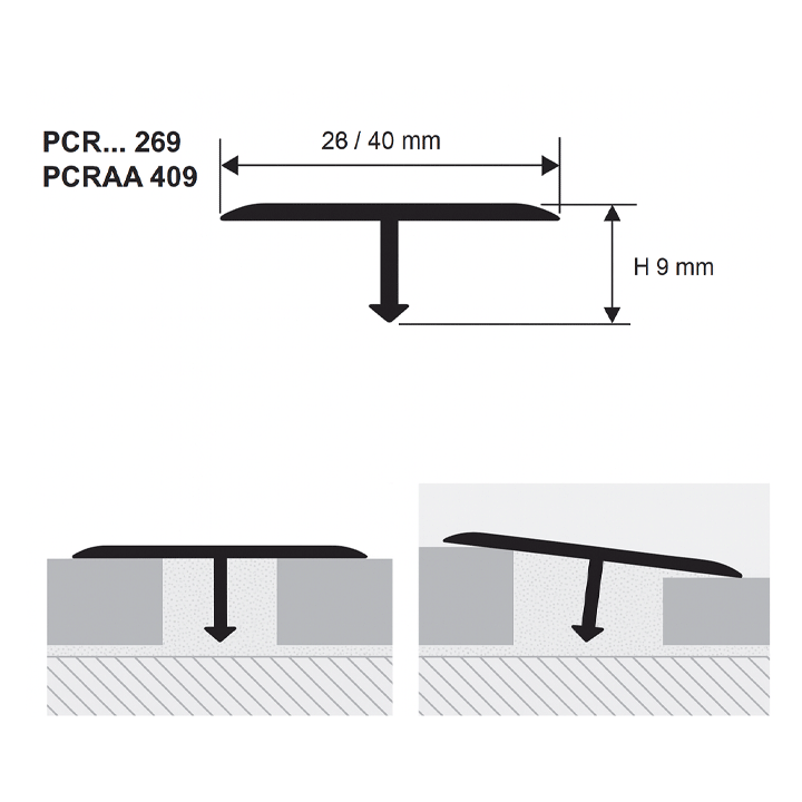 PROCOVER JOINT 26X9MM SILVER 2.7M