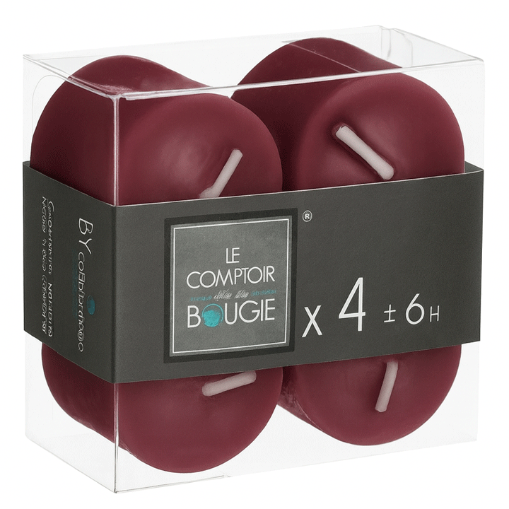 VOTIVE CANDLE DARK RED 3.8X3.8 X4CM