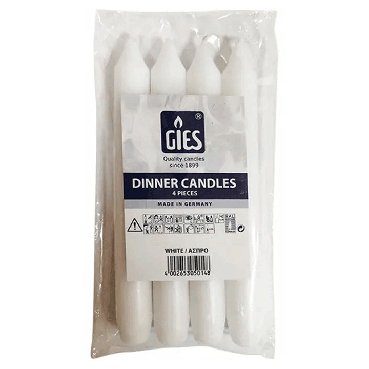 HOUSEHOLD CANDLES 4'S WHITE