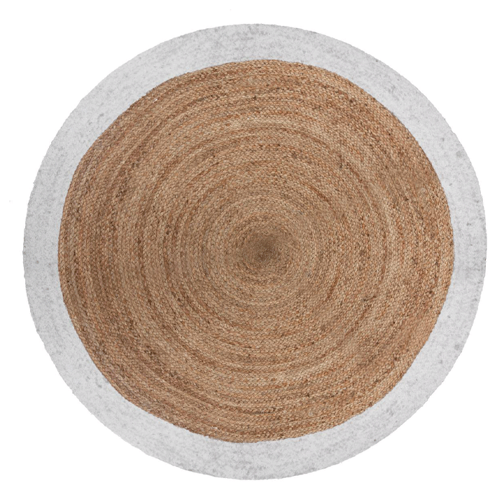 CARPET JUTE WHITE BORDER D120