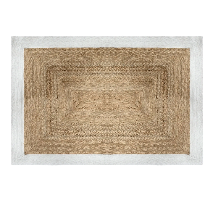 RUG JUTE WHITE BORDER 120X170