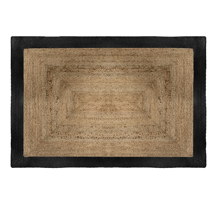 RUG JUTE BLACK BORDER 120X170