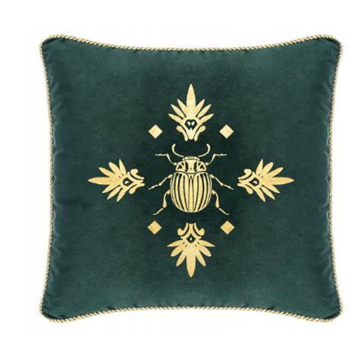 CUSHION VELVET BEE GREEN 40X40