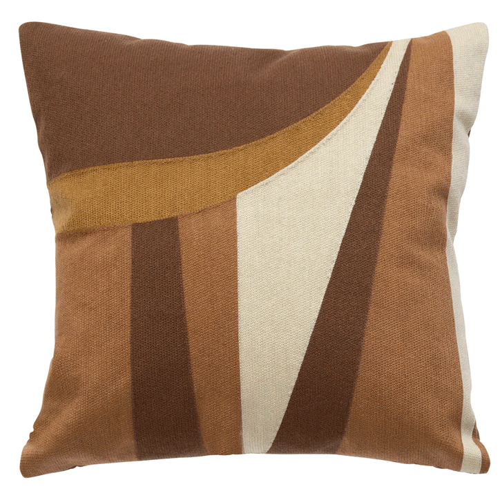 CUSH EMBROD HARY BROWN 45X45