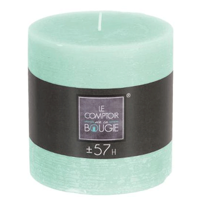 GREEN RUSTIC ROUND CANDLE 10X10CM