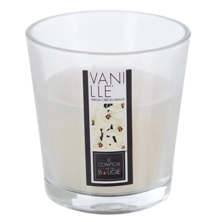 SCENTED GLASS CANDLE 90G VANILLA