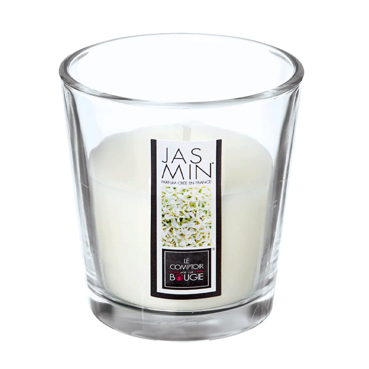 SCENTED GLASS CANDLE 90G JASMIN