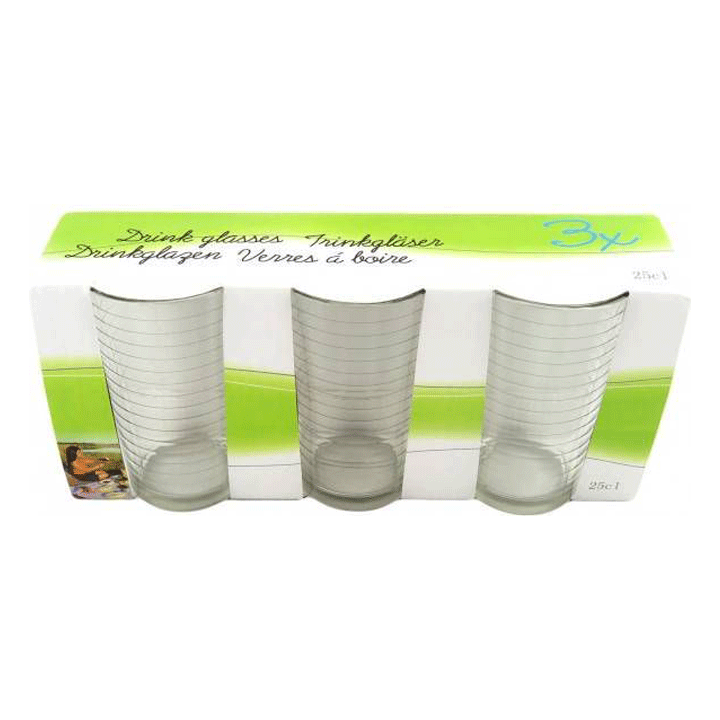 DRINK GLASS 25CL 3PCS