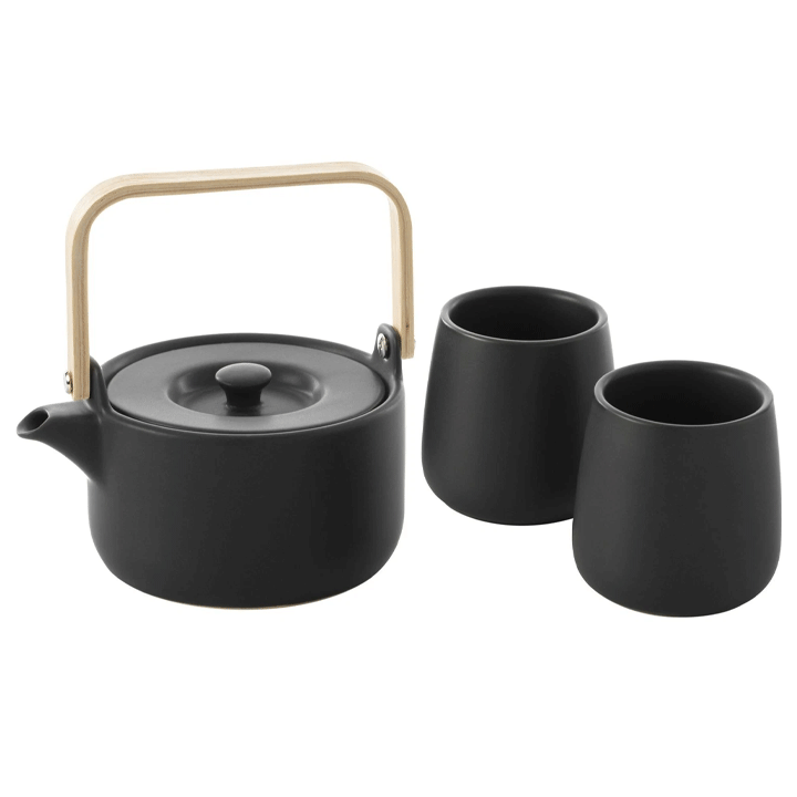 TEAPOT 50CL + 2 MUG BLACK 20CL