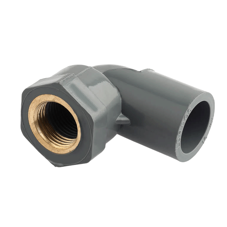 ΓΩΝΙΑ UPVC ΜΕ ΟΡΕΙΧΑΛΚΙΝΟ ΘΗΛΥΚΟ ΣΠΕΙΡΩΜΑ 16MM X 1/2'' BSP 90° LRK6743