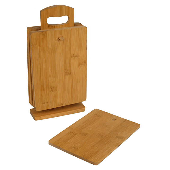 CUT BOARD & STAND 7PCS BAMBOO