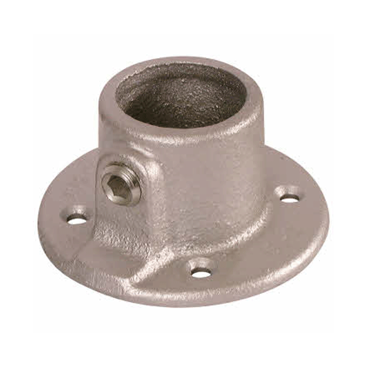 METAL TUBE FOOT PLATE CONNECTOR GALVANIZED  1 1/4"
