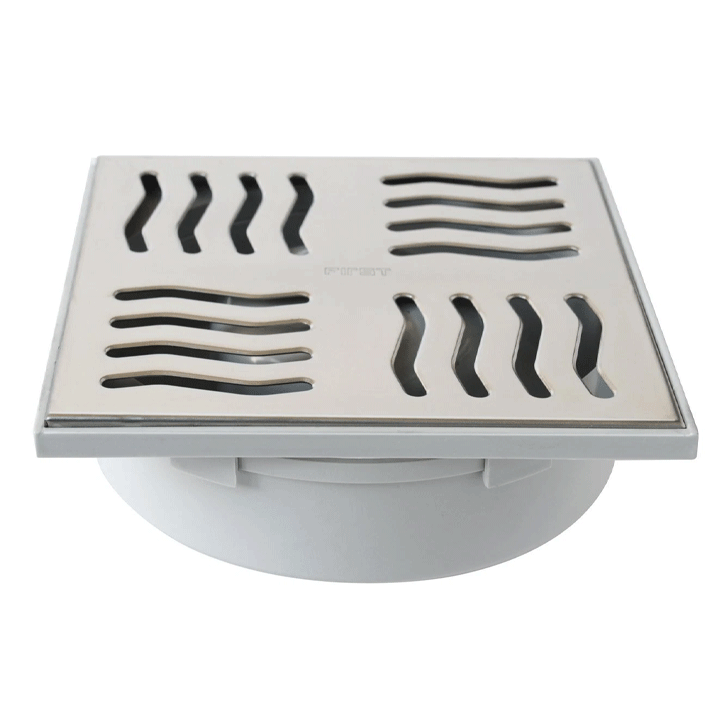 GULLY TRAP VERTICAL 150X150MM W/INOX GRID VARIABLE HEIGHT ?2"