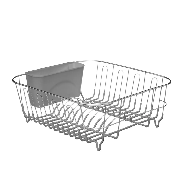 PVC &CHROMED DISH DRAINER GREY