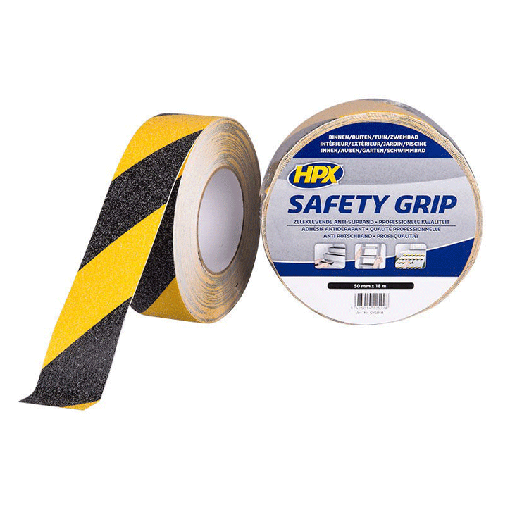 HPX SAFETY GRIP 50MMX18M BLACK/YELLOW