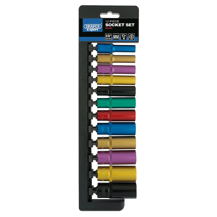 DEEP SOCKET SET 3/8" 6PT 12PCS