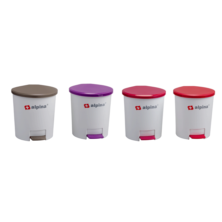 PEDAL BIN 3LTR 4ASS CLR PP ALPINA 23X18X21CM BC