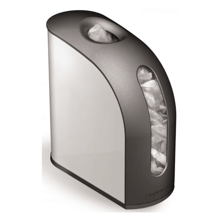 UPRIGHT BAG HOLDER BRUSHED STEEL