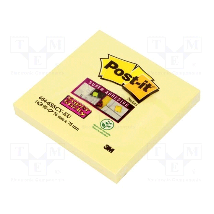 3M POST-IT NOTES 76X76MM YLW