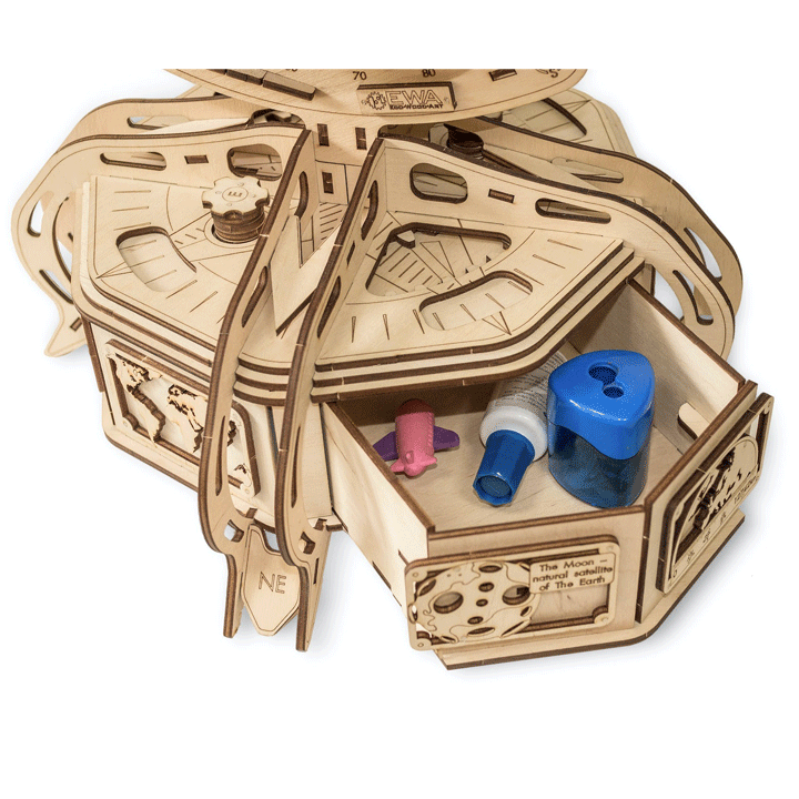 CONSTRUCTION KIT OF MECHANICAL MODEL"THE GLOBE" BLUE