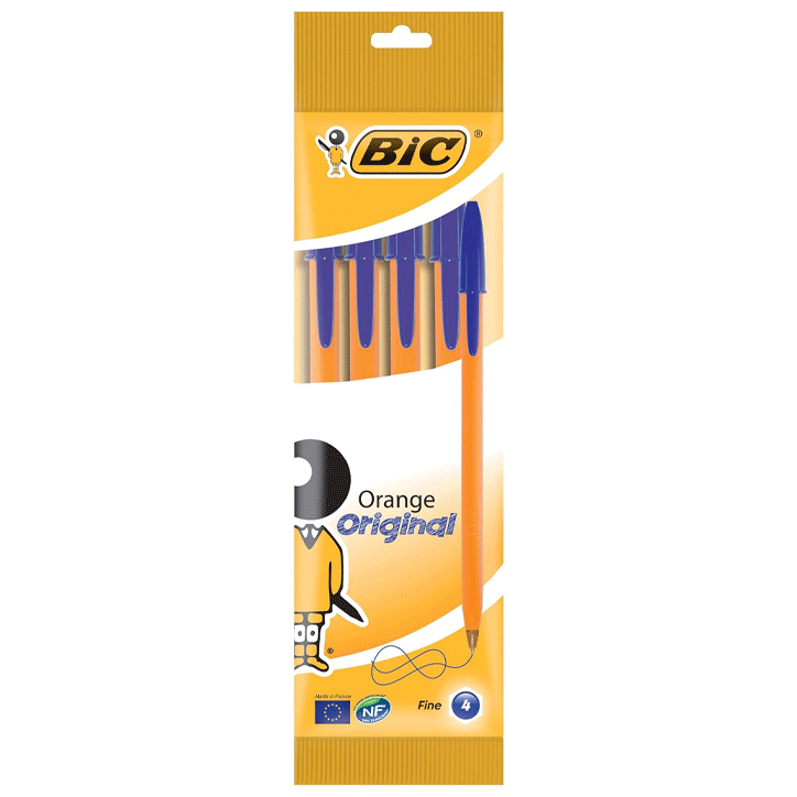 ORANGE BP PENS FINE P4-BLUE