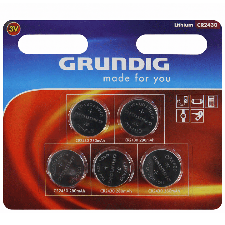 BUTTON CELL 5PCS CR2430