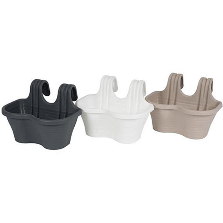 BALCONY PLANTER 3ASS CLR PP 36 1,95 36,5X20,5X26CM BC