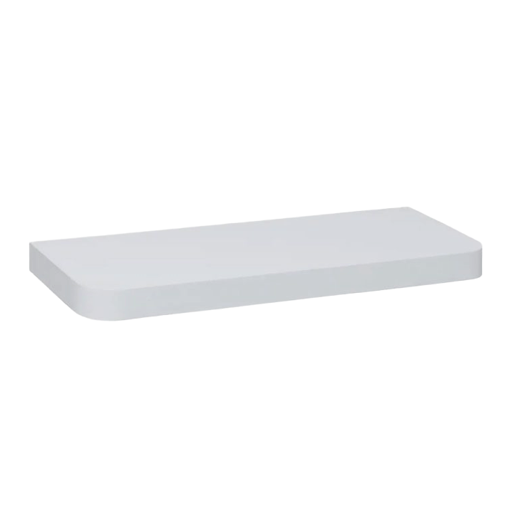 WHT 60CM ROUNDED SHELF FIXY