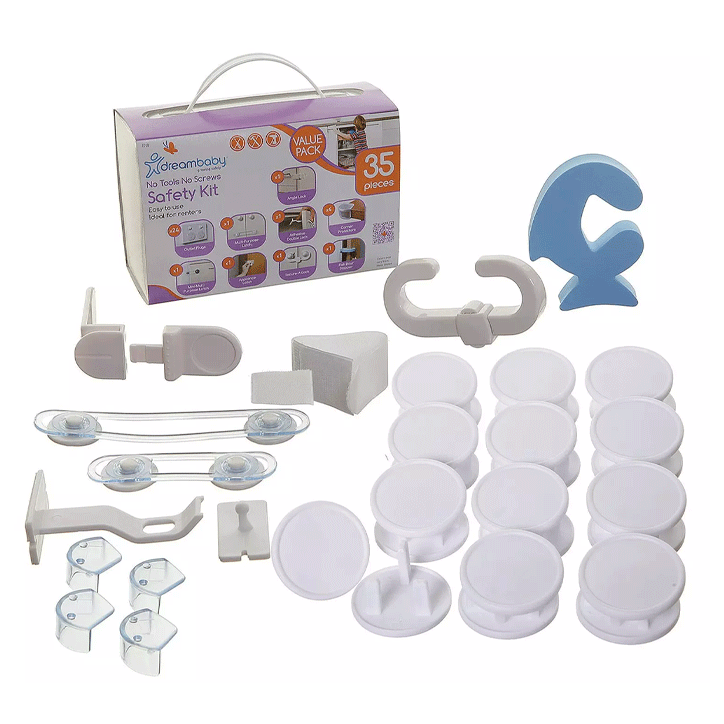 DREAMBABY® NO TOOLS NO SCREWS SAFETY KIT UK - BOXED VALUE PACK 35PCS