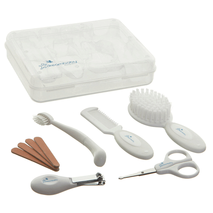 DREAMBABY® 10PC GROOMING KIT IN CLEAR HARD CASE WHITE