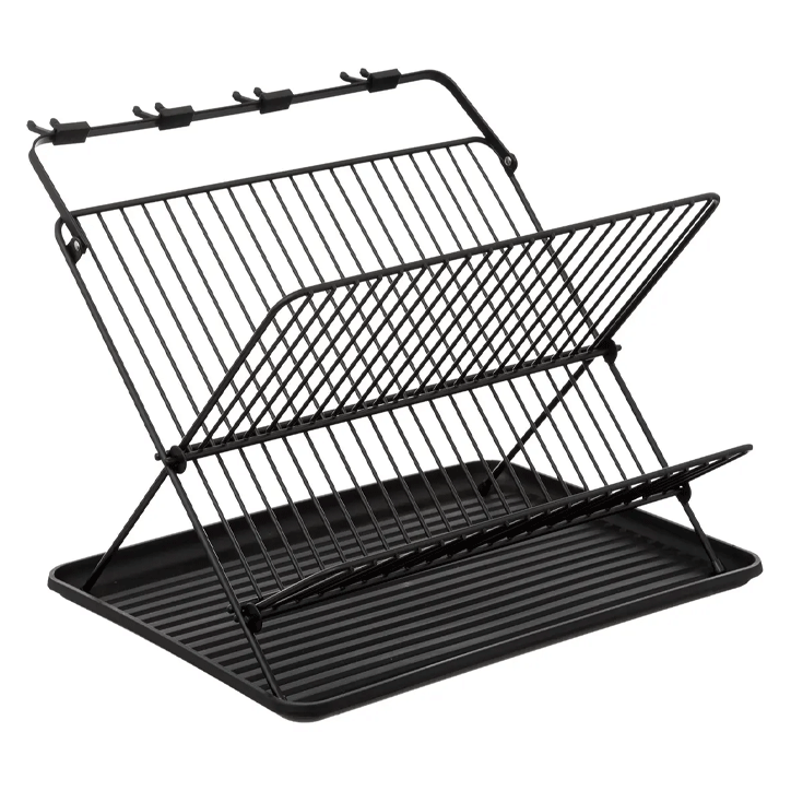 2TIER FOLD DISH DRAIN BLK BR2