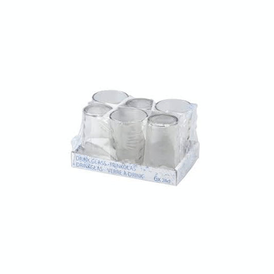 DRINK GLASS 6PCS 24CL GL SHK/IN