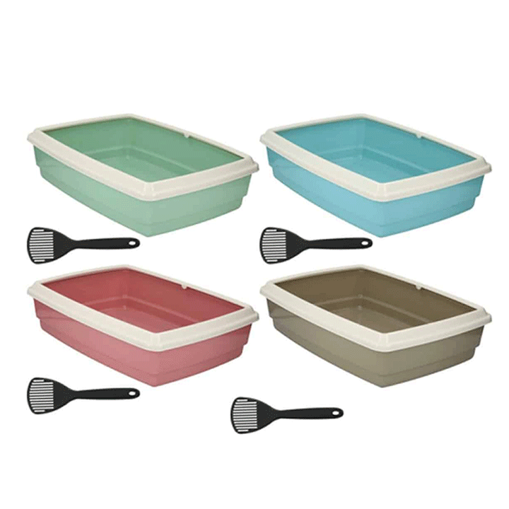 PET LITTER TRAY 53,5X38X14CM 24 3,50 IN PL 4ASS COLOR