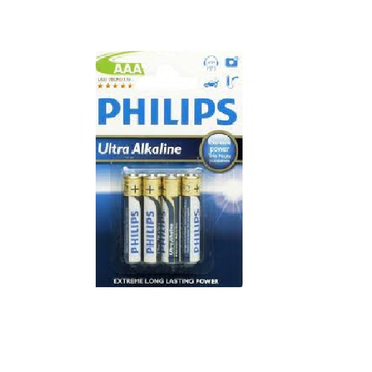 BATTERY LR03/AAA 4PCS 288 1,45 PHILIPS ULTRA ALKALINE BL LR03E4B/10