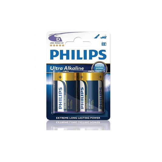 BATTERY LR20/D 2PCS 240 2,15 PHILIPS ULTRA ALKALINE BL LR20E2B/10