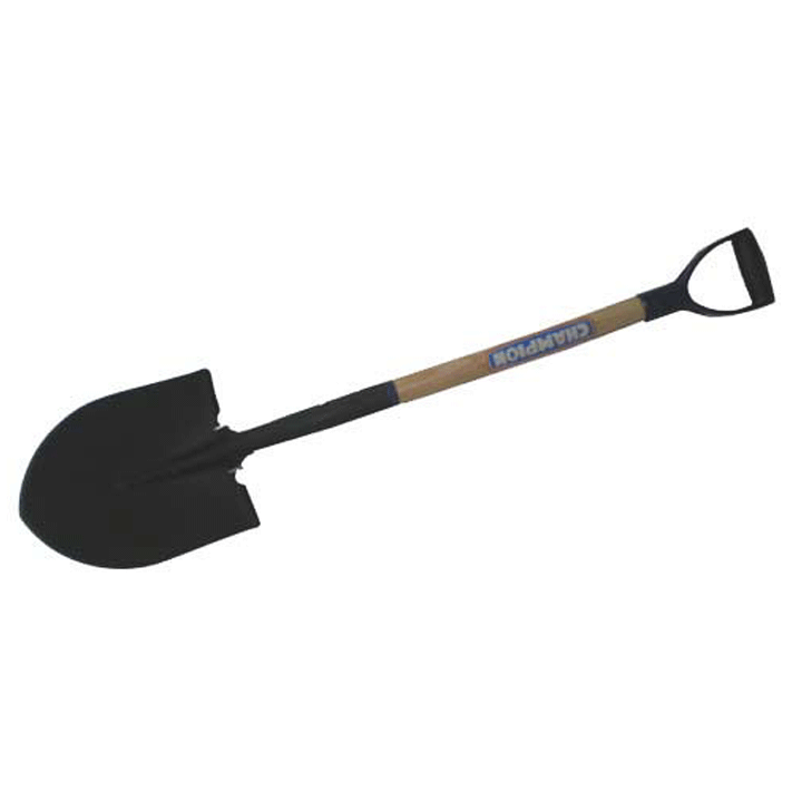 SHOVEL WITH WOODEN HANDLE ROUND (HEAVY AMERICAN TYPE)