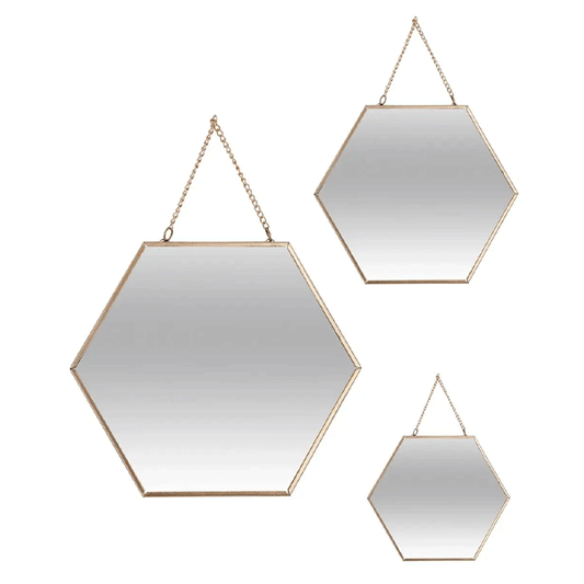 X3 GOLD METAL MIRROR  HEXAGON