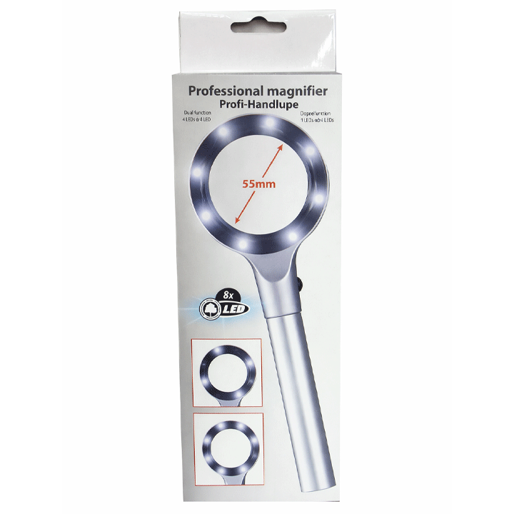 MAGNIFIER 2,5X & 8LED B/O