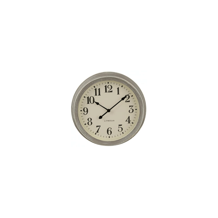 GREY PLASTIC CLOCK D.35