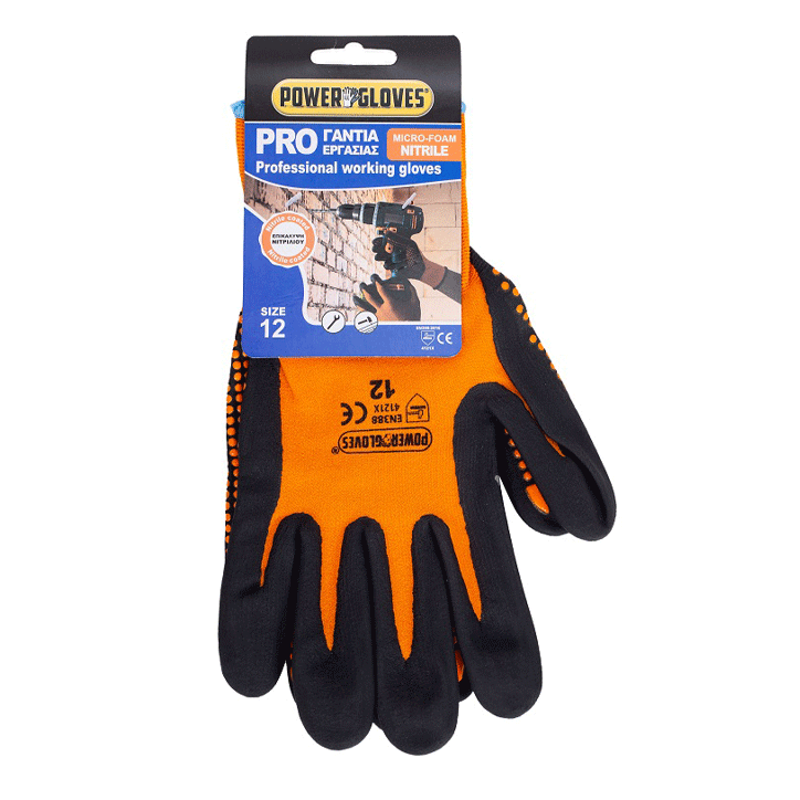 POWER GLOVES PRO MICRO-FOAM NITRILE 10"