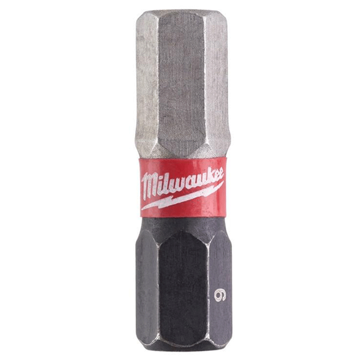 MILWAUKEE 6MM X 25MM HEX SHOCKWAVE BIT 2PCS