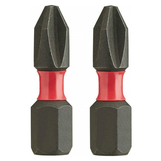 MILWAUKEE PH 2 x 25mm SHOCKWAVE BIT 2PCS