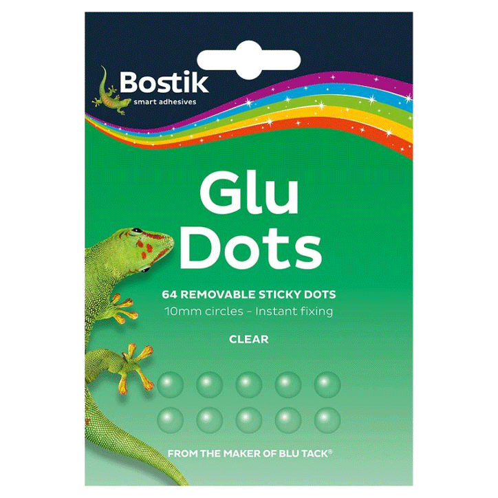 STICKI DOTS CLEAR REMOVABLE 64PCS