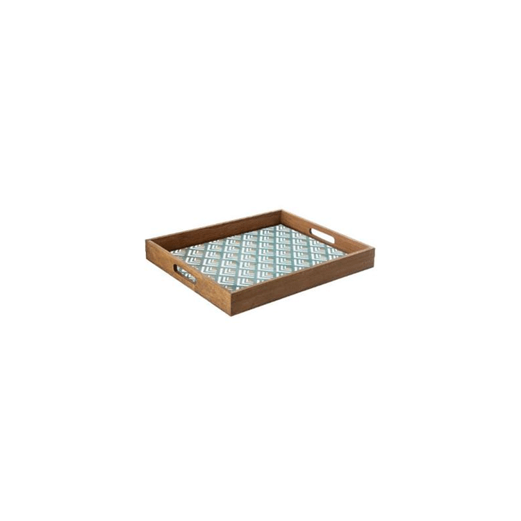 GLASS WOODEN TRAY LIVING