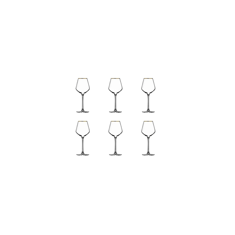 WINE GLASS CRI X6 MILLA GOLD 38CL