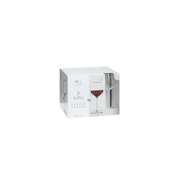 WINE GLASS CRI X6 MILLA SILVER 38CL